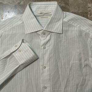Suitsupply Shirt Mens 39 15.5 Tailored Fit White Egyptian Cotton Albini Fabric
